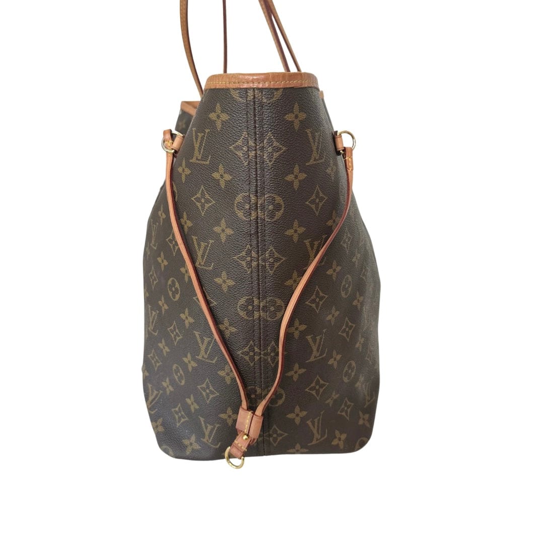 Louis Vuitton Monogram Neverfull MM Tote Bag Coated Canvas w/Pouchette  Pouch