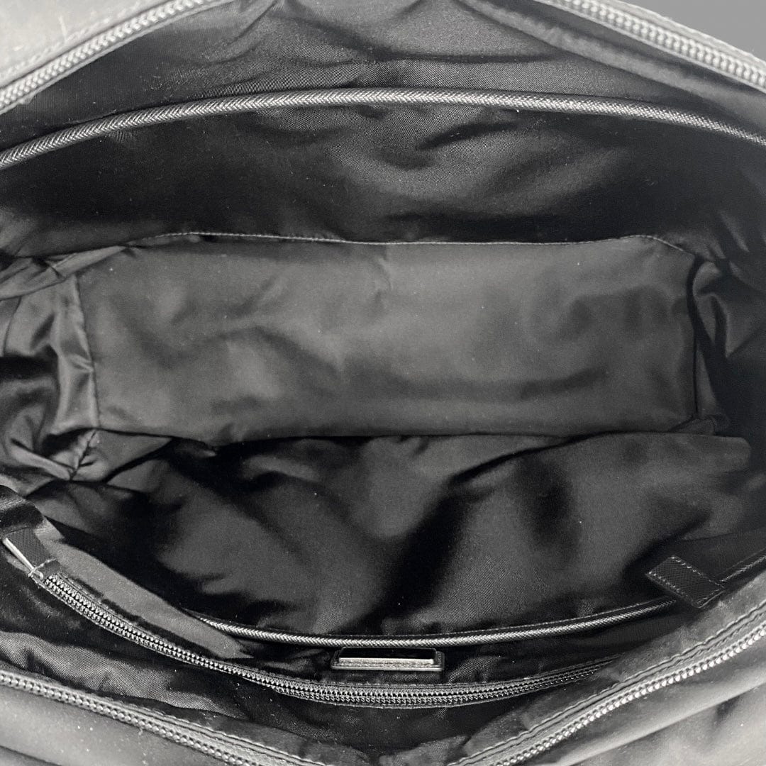Prada Nylon Multi-Pocket Briefcase And Strap