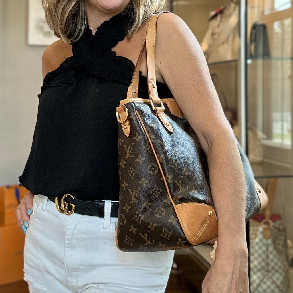 Louis Vuitton Estrela MM Tote Crossbody Handbag Monogram Brown Canvas