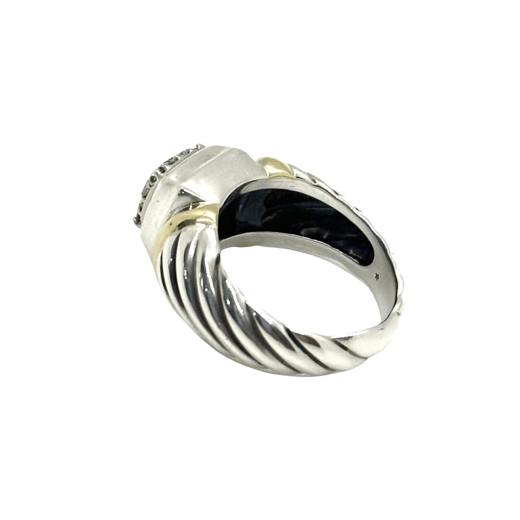 David Yurman Two Tone Cable Diamond Ring