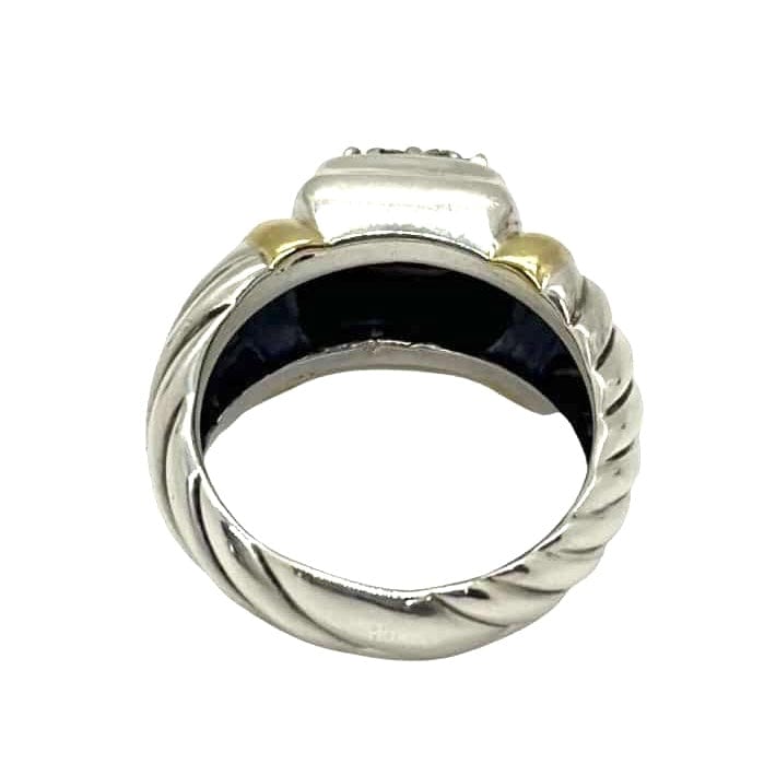 David Yurman Two Tone Cable Diamond Ring