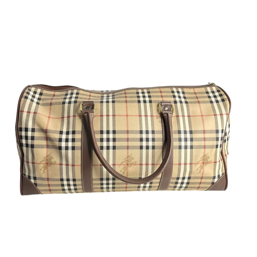 Burberry Coated Canvas Check Weekender Bag