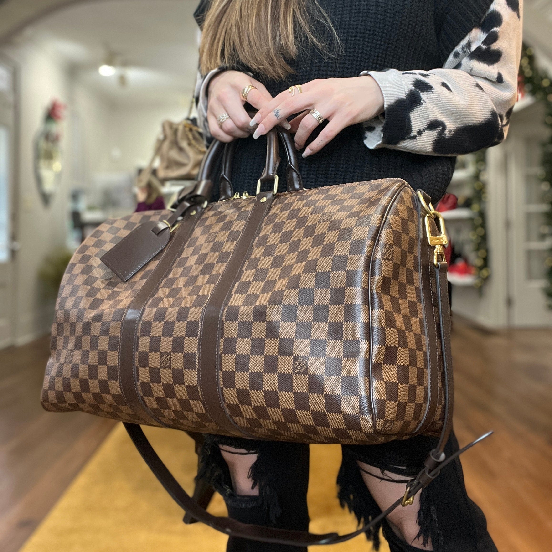 Louis Vuitton Damier Ebene Keepall Bandouliere 45