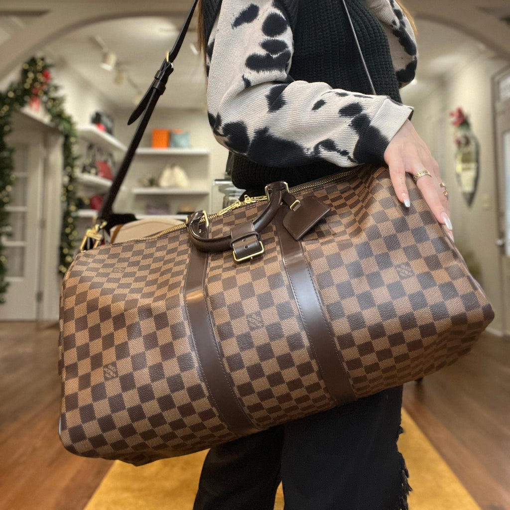 Louis Vuitton Damier Ebene Keepall Bandouliere 45