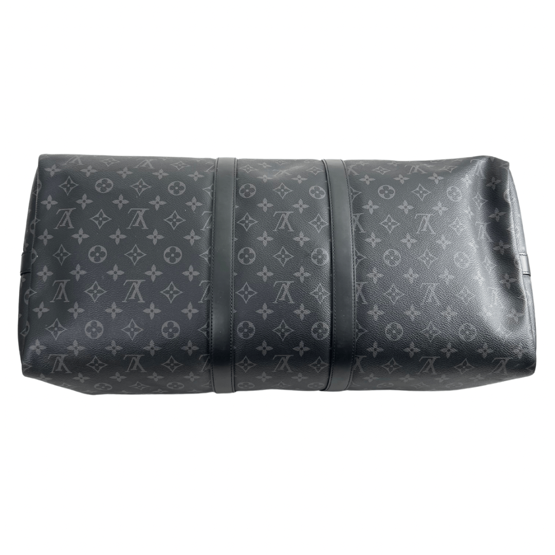 Louis Vuitton Monogram Eclipse Keepall Bandouliere 55 Weekender Bag