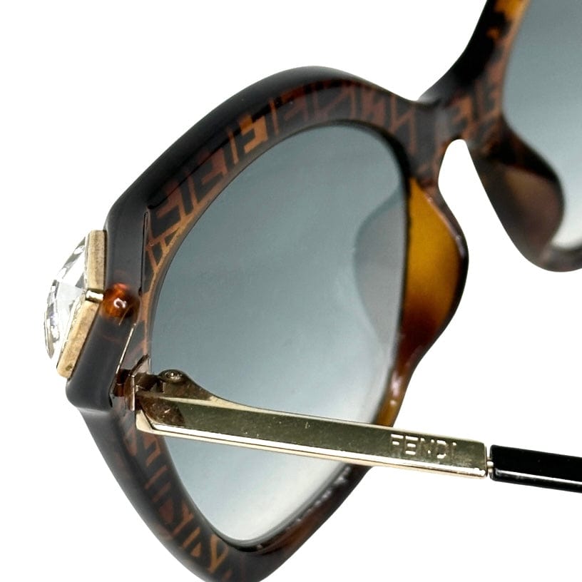 Fendi Zucca Iridia Crystals Cat Eye Sunglasses