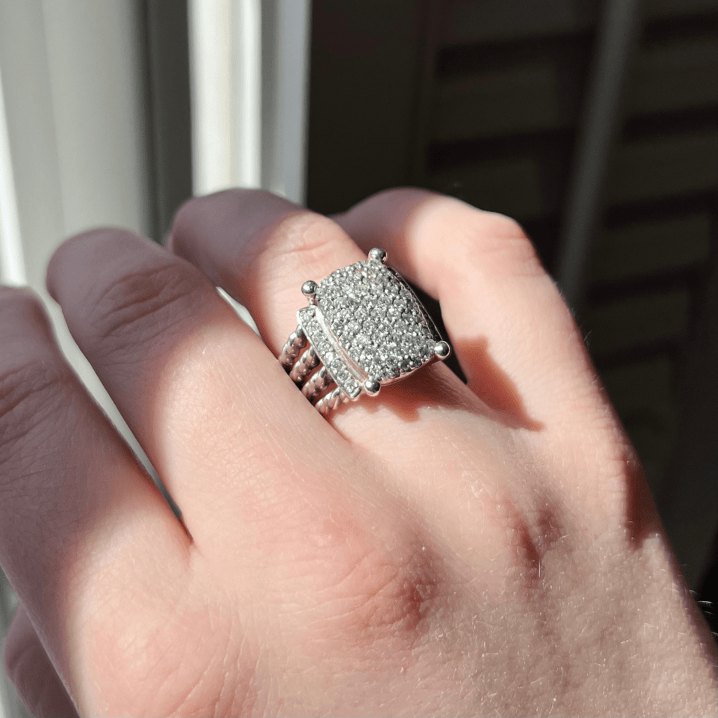 David Yurman Wheaton Pave' Diamond Ring Sz 6.5
