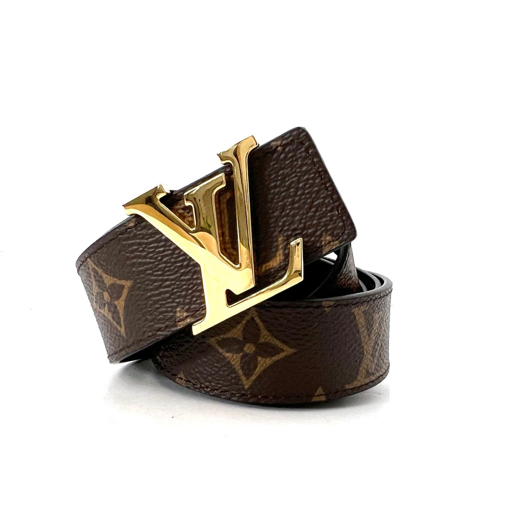 Initiales leather belt Louis Vuitton Brown size 90 cm in Leather