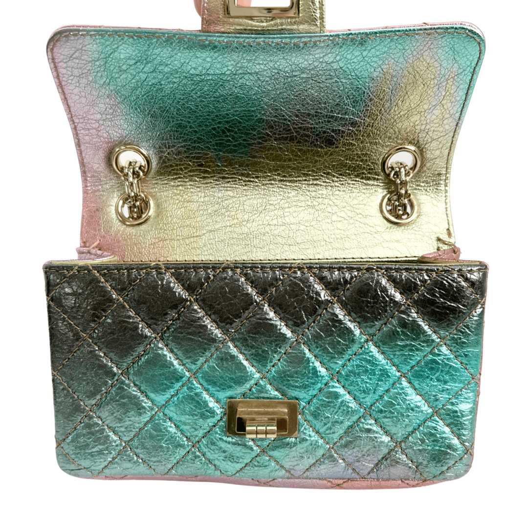 Only 1598.00 usd for Chanel Mini Rainbow Metallic Re-Issue Flap