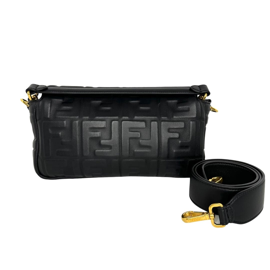 FENDI: Baguette bag in nappa leather with embossed FF monogram