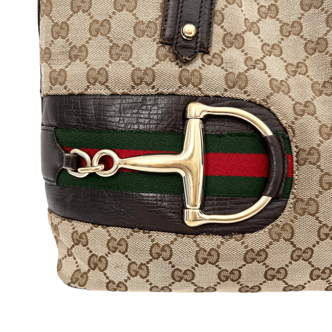 Gucci GG Canvas Horsebit Web Tote