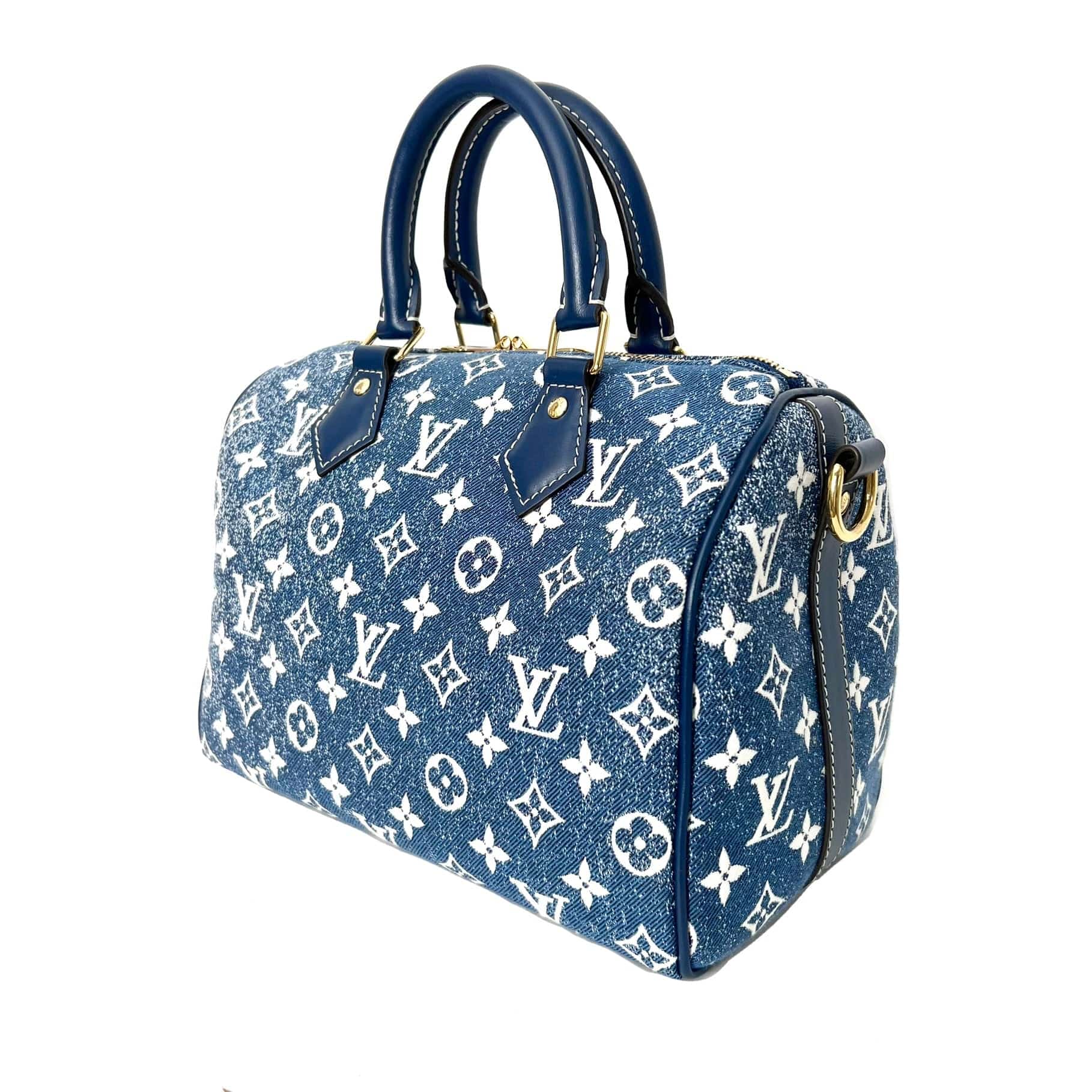 Shop Louis Vuitton SPEEDY Monogram Casual Style Calfskin Denim