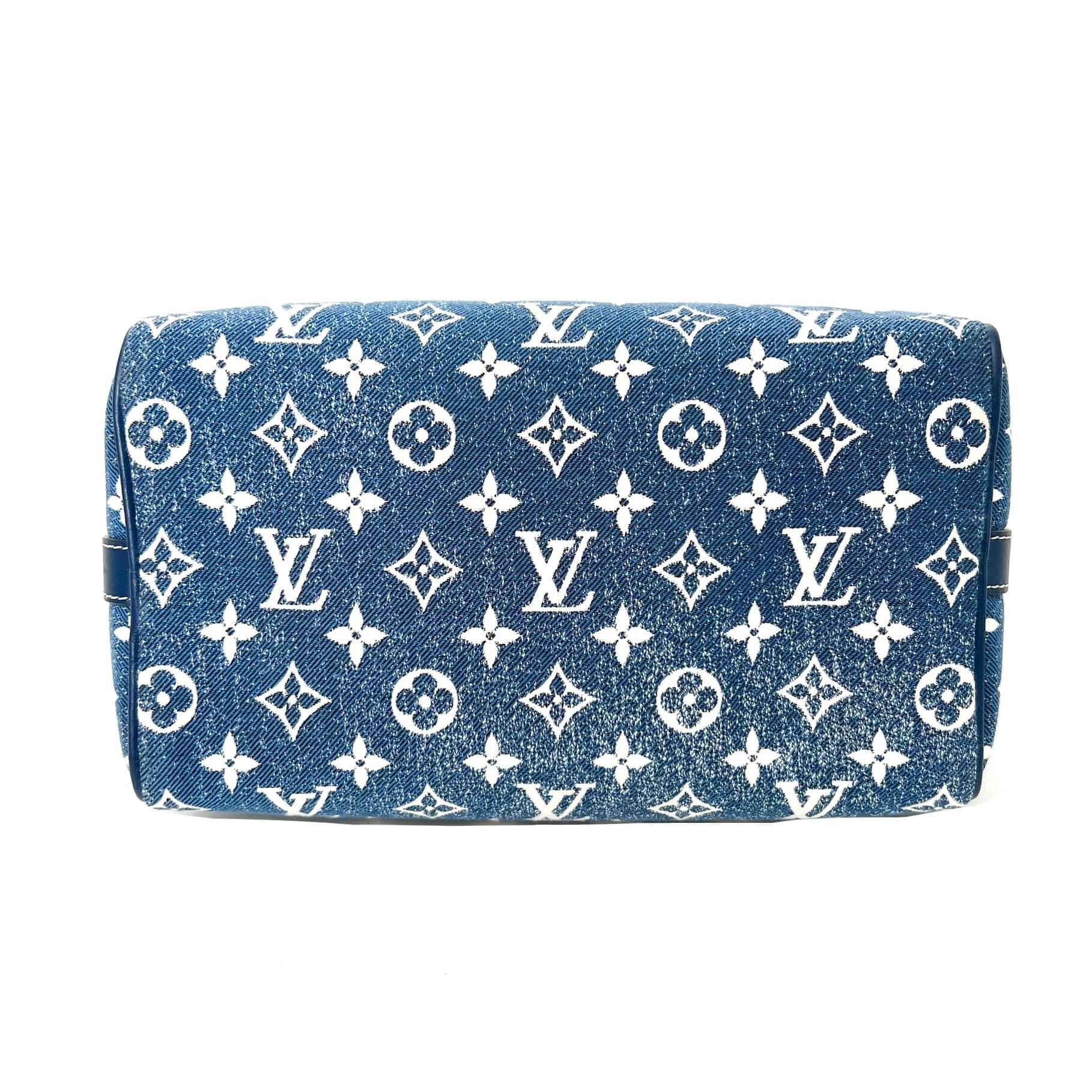 Louis Vuitton Limited Edition Speedy Bandouliere 25 Denim Blue GHW (Ne
