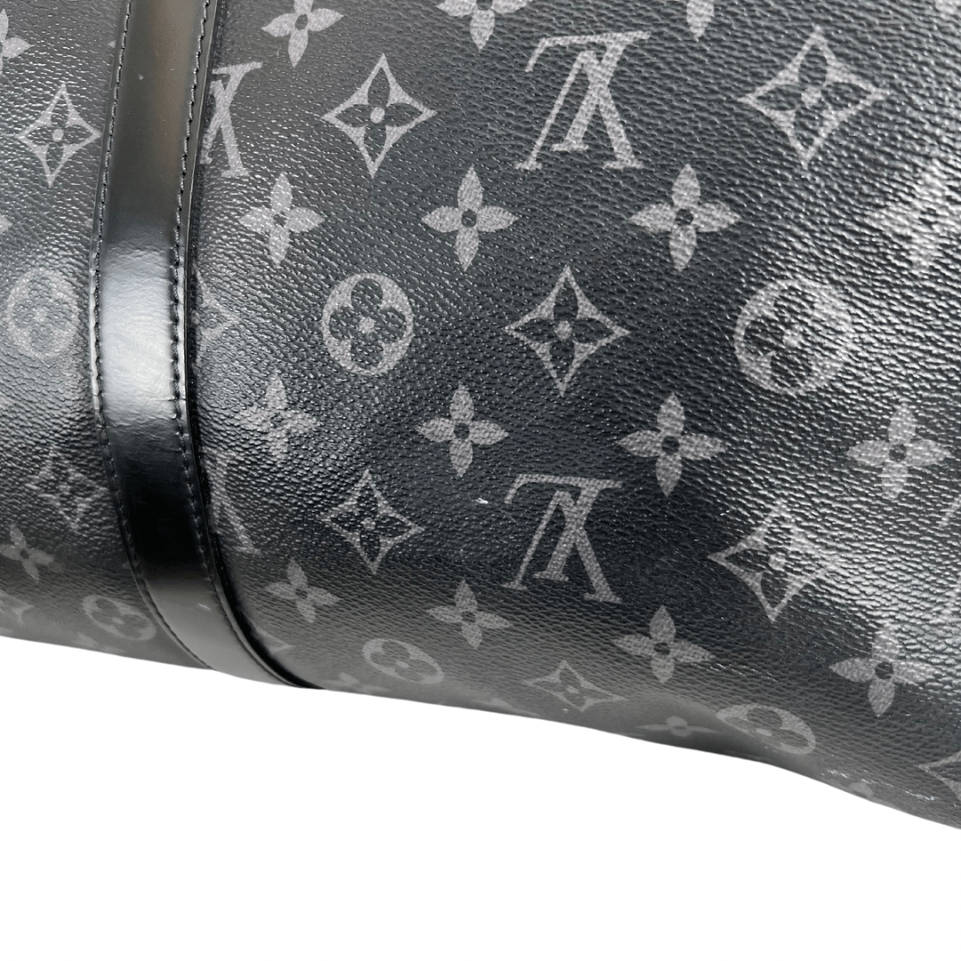 Louis Vuitton Keepall Bandoulière 55 Grey Monogram Eclipse
